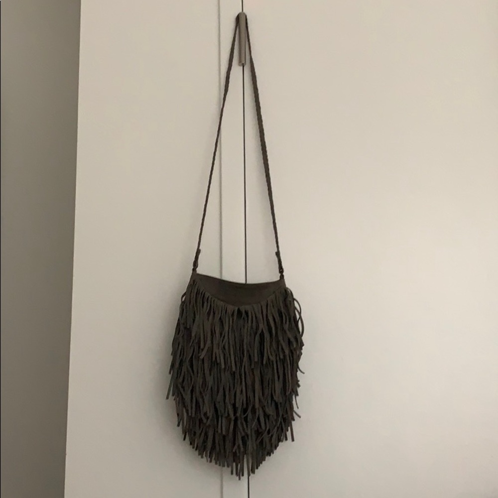 Dark Grey Fringes Bag